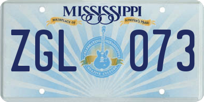 MS license plate ZGL073