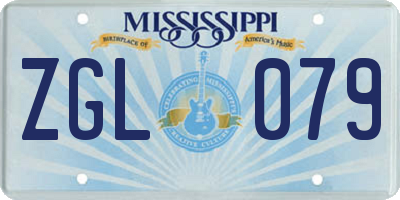 MS license plate ZGL079