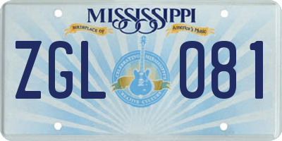 MS license plate ZGL081