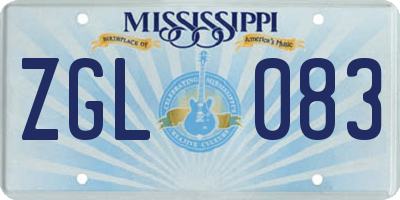 MS license plate ZGL083