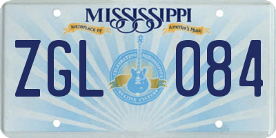 MS license plate ZGL084