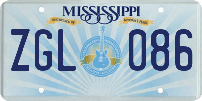 MS license plate ZGL086