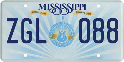 MS license plate ZGL088