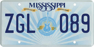 MS license plate ZGL089