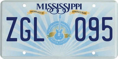 MS license plate ZGL095