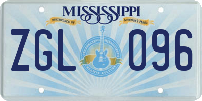MS license plate ZGL096