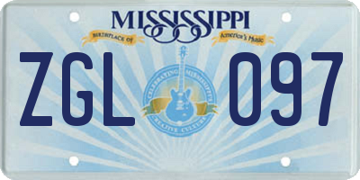 MS license plate ZGL097