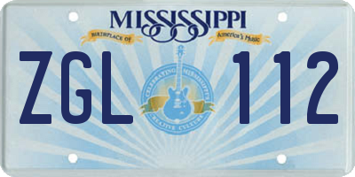 MS license plate ZGL112