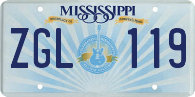 MS license plate ZGL119