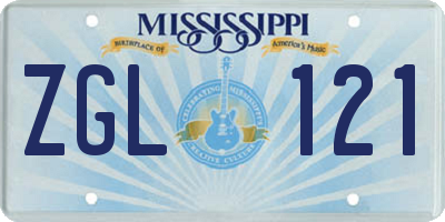 MS license plate ZGL121