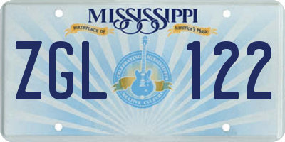 MS license plate ZGL122