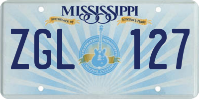 MS license plate ZGL127