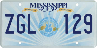 MS license plate ZGL129