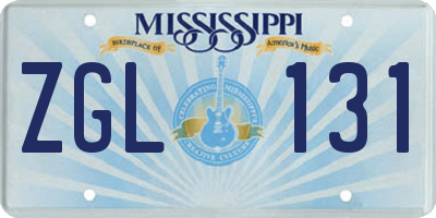 MS license plate ZGL131