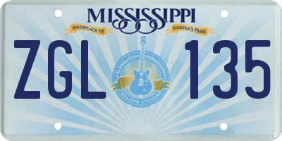MS license plate ZGL135