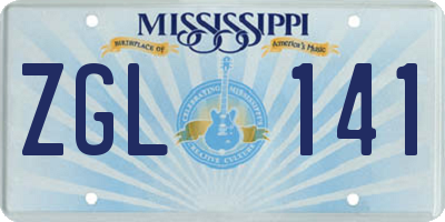 MS license plate ZGL141