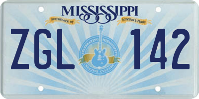 MS license plate ZGL142