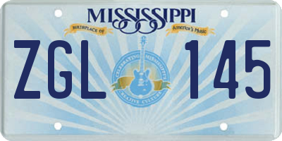 MS license plate ZGL145