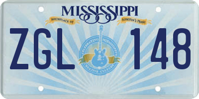 MS license plate ZGL148