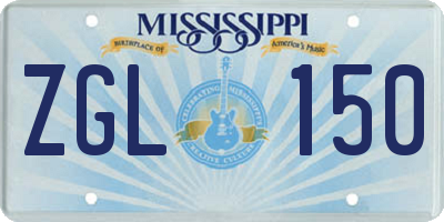 MS license plate ZGL150