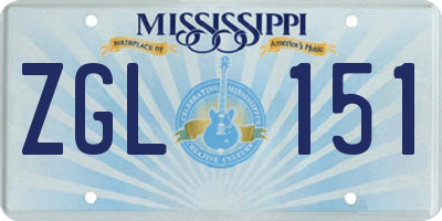 MS license plate ZGL151