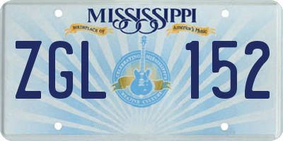MS license plate ZGL152