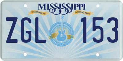 MS license plate ZGL153