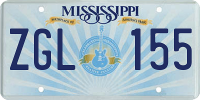 MS license plate ZGL155