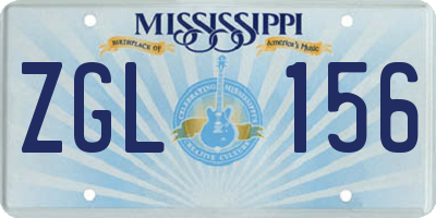 MS license plate ZGL156