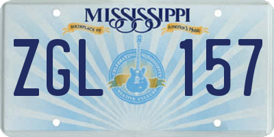 MS license plate ZGL157