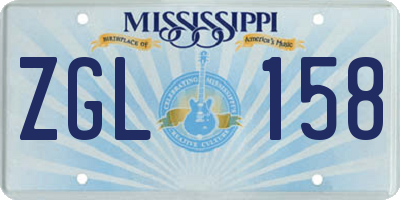 MS license plate ZGL158