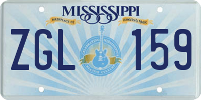 MS license plate ZGL159