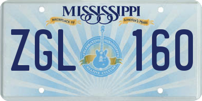 MS license plate ZGL160