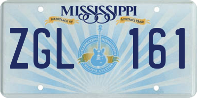 MS license plate ZGL161
