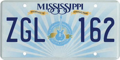 MS license plate ZGL162