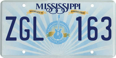 MS license plate ZGL163