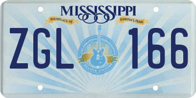 MS license plate ZGL166
