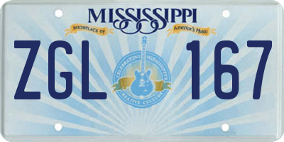 MS license plate ZGL167