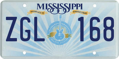 MS license plate ZGL168