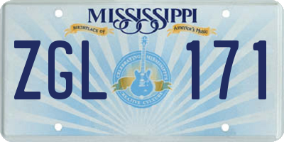 MS license plate ZGL171