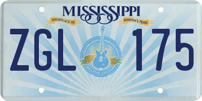 MS license plate ZGL175