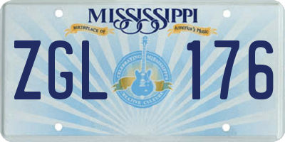 MS license plate ZGL176
