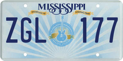 MS license plate ZGL177
