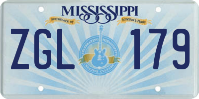 MS license plate ZGL179