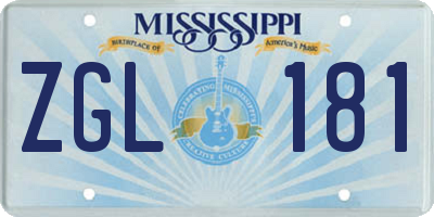 MS license plate ZGL181