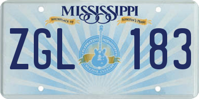 MS license plate ZGL183