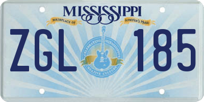 MS license plate ZGL185