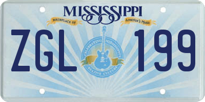 MS license plate ZGL199