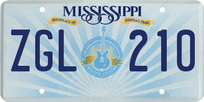 MS license plate ZGL210