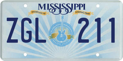 MS license plate ZGL211